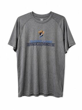Sugar Land Space Cowboys Performance T-Shirt | Gray Graphic Tee Men’s M NWT